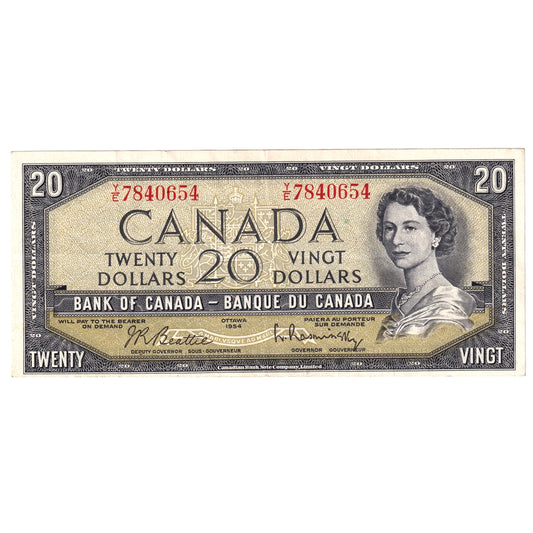 BC-41b 1954 Canada $20 Beattie-Rasminsky, Y/E, VF-EF