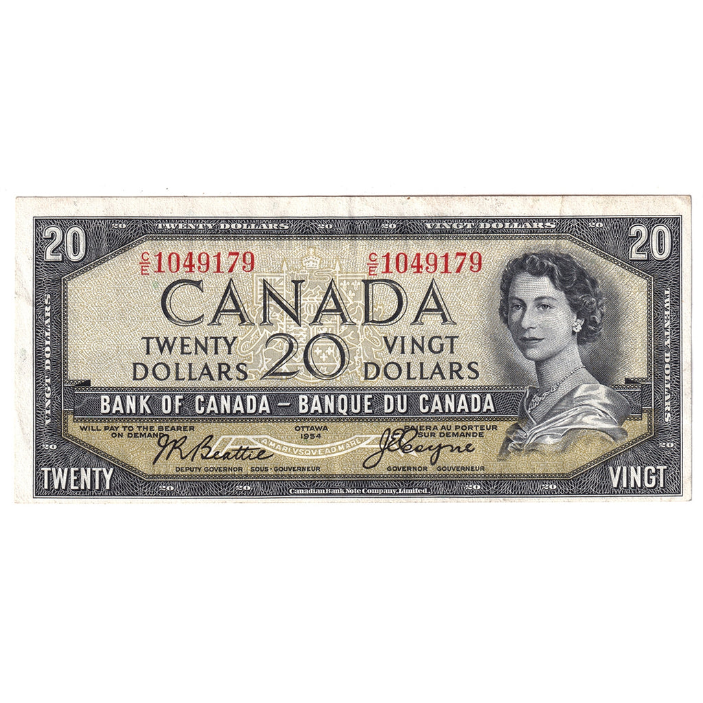 BC-33b 1954 Canada $20 Beattie-Coyne, Devil's Face, C/E, Extra Fine (EF40)
