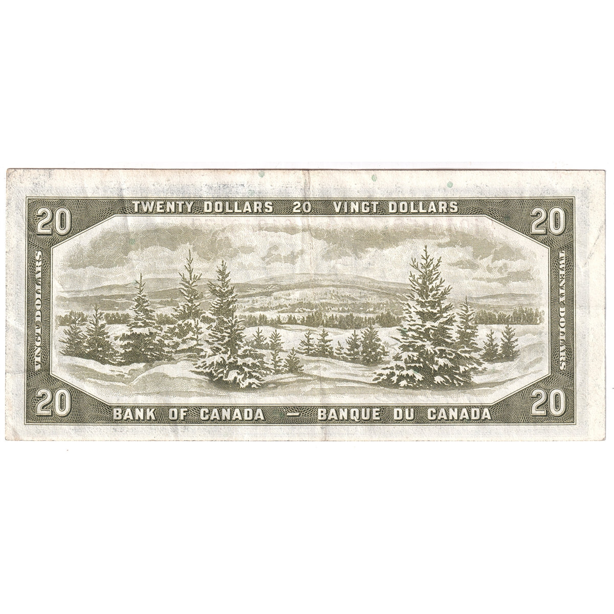 BC-33b 1954 Canada $20 Beattie-Coyne, Devil's Face, C/E, Extra Fine (EF40)