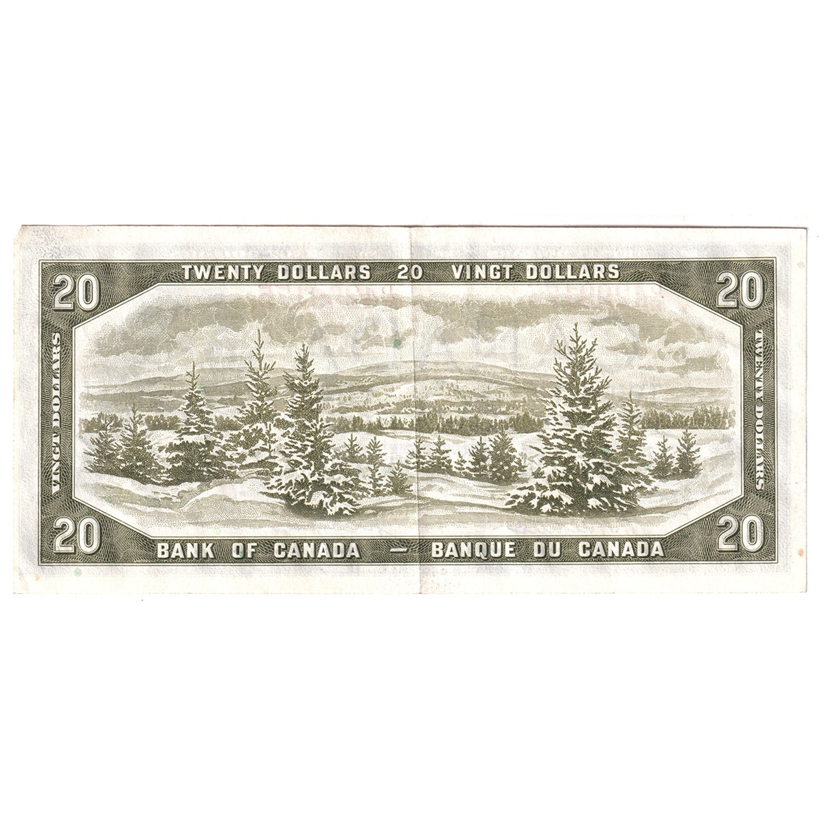 BC-33b 1954 Canada $20 Beattie-Coyne, Devil's Face, D/E, EF-AU (EF45)
