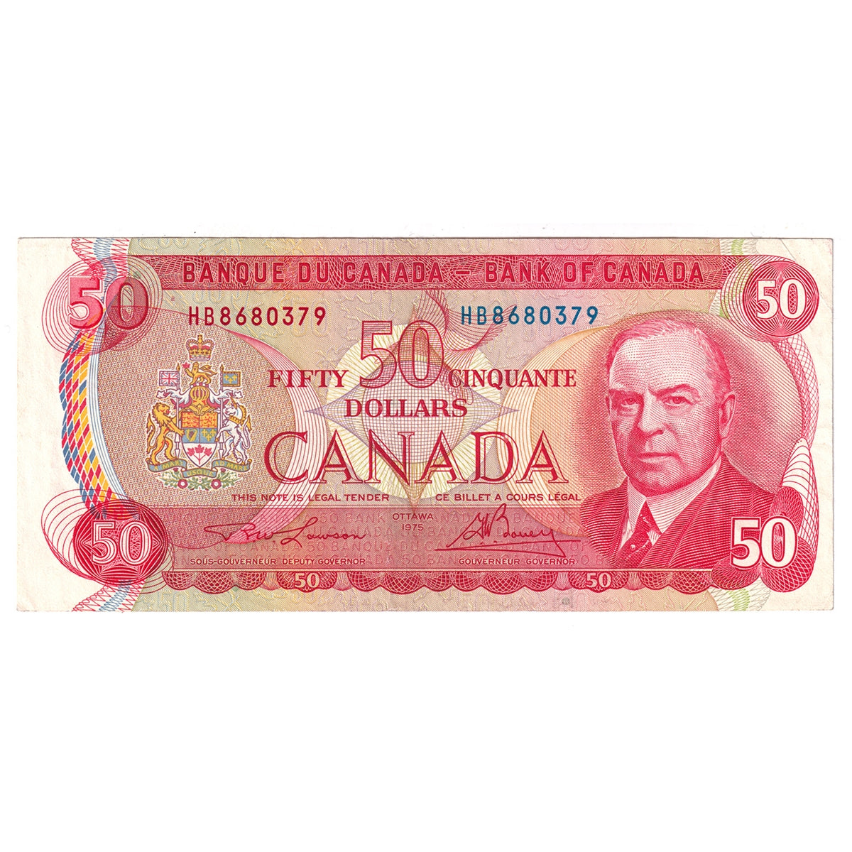 BC-51a 1975 Canada $50 Lawson-Bouey, HB, CIRC