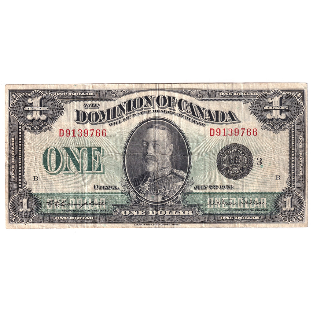 DC-25n 1923 Dominion $1 Campbell-Sellar, Black Seal, Group 3, VF