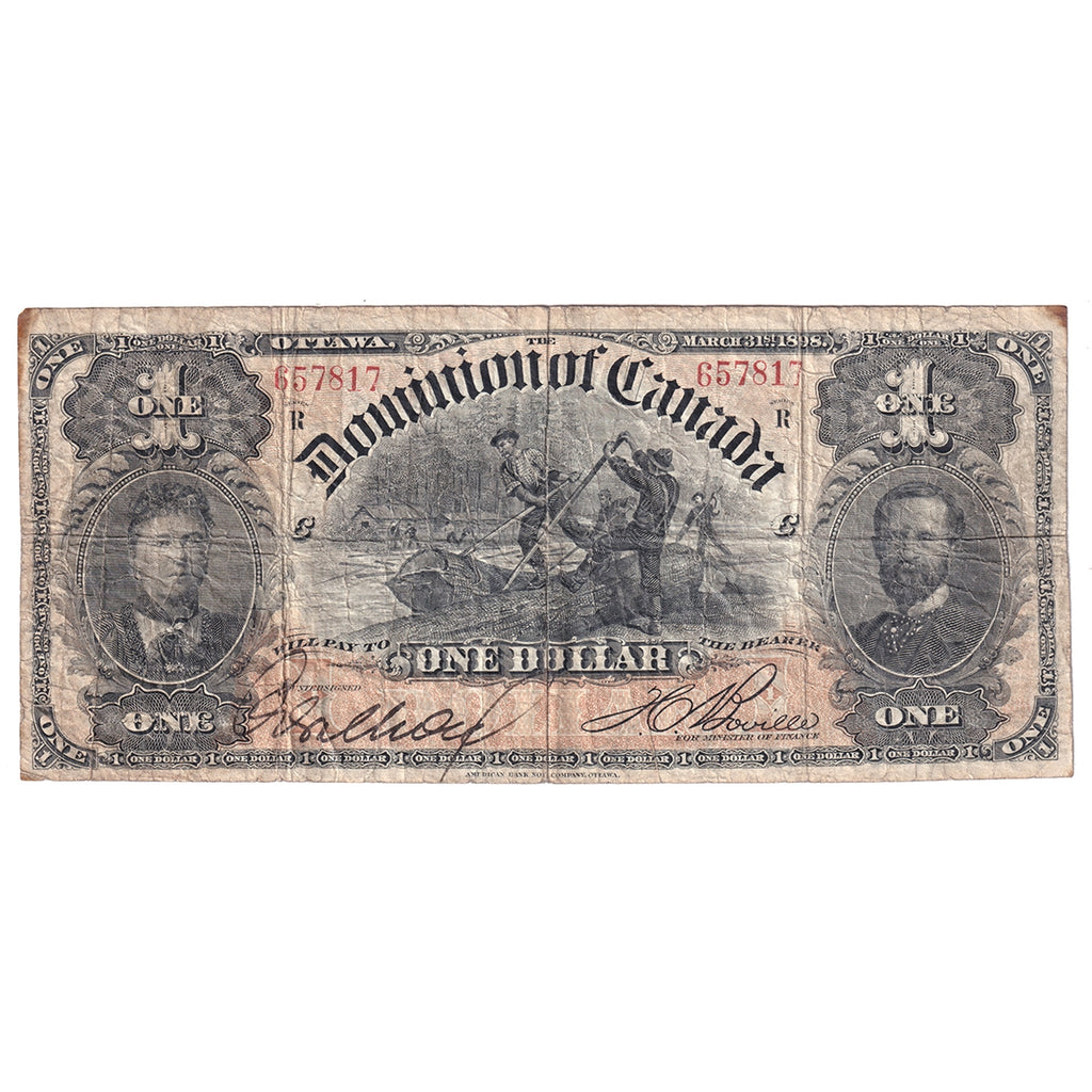 DC-13c 1898 Dominion $1 Various-Boville, Inward ONEs, Fine (F12)