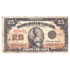 DC-24d 1923 Dominion 25 cent Shinplaster Campbell-Clark, Circ