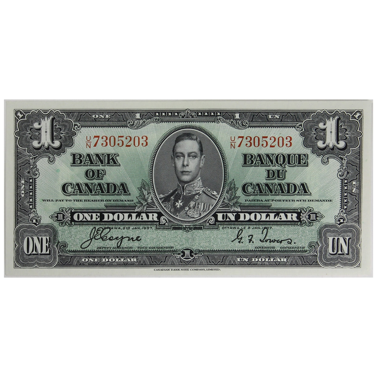 BC-21d 1937 Canada $1 Coyne-Towers, U/N, EF-AU (EF45)