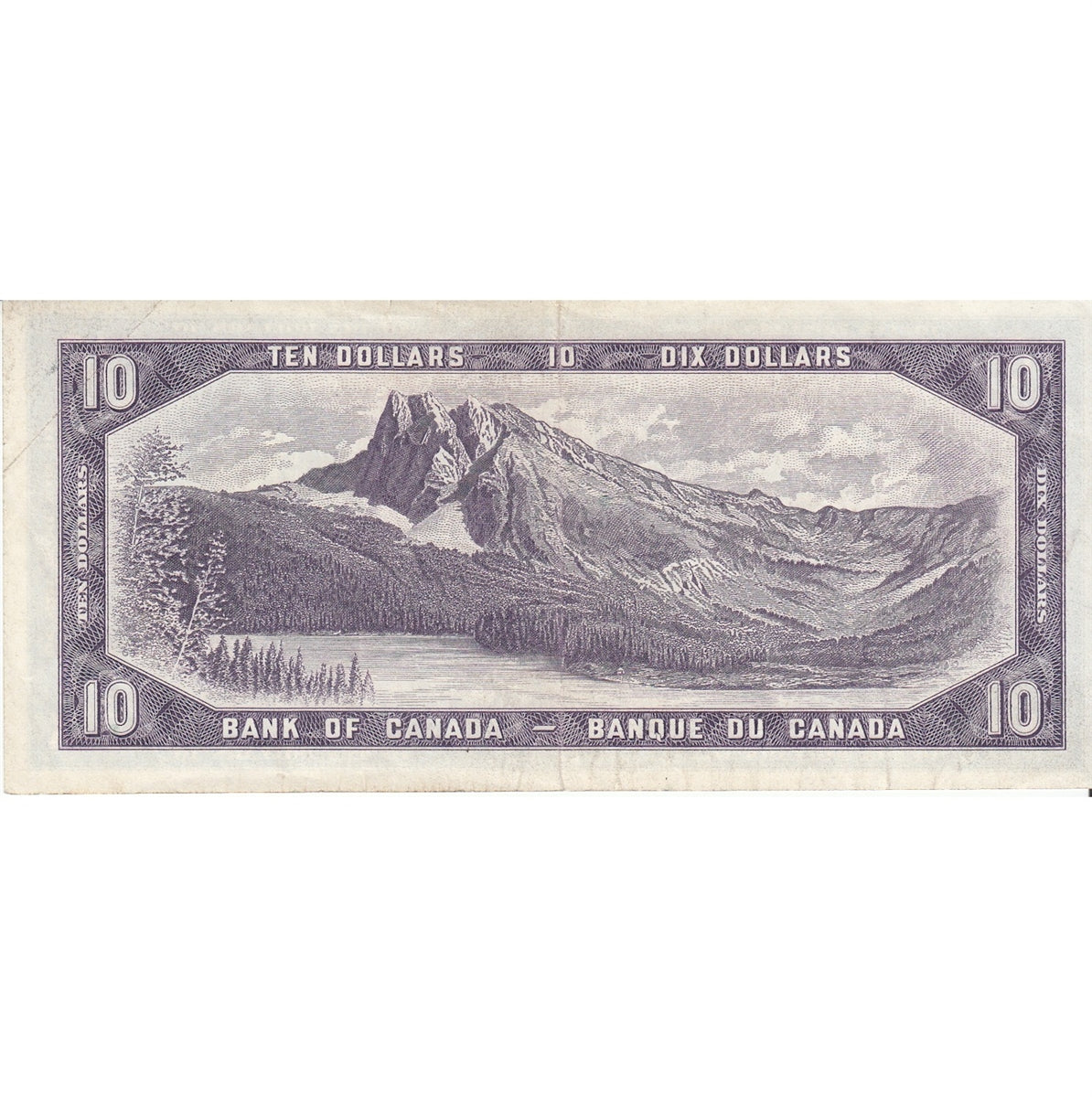 BC-40b 1954 Canada $10 Beattie-Rasminsky, L/T, VF-EF