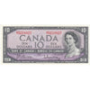 BC-40b 1954 Canada $10 Beattie-Rasminsky, M/T, Almost Uncirculated (AU50)
