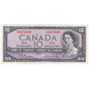 BC-40b 1954 Canada $10 Beattie-Rasminsky, T/T, VF-EF (VF30)
