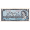 BC-39b 1954 Canada $5 Beattie-Rasminsky, A/S, F-VF (F15)