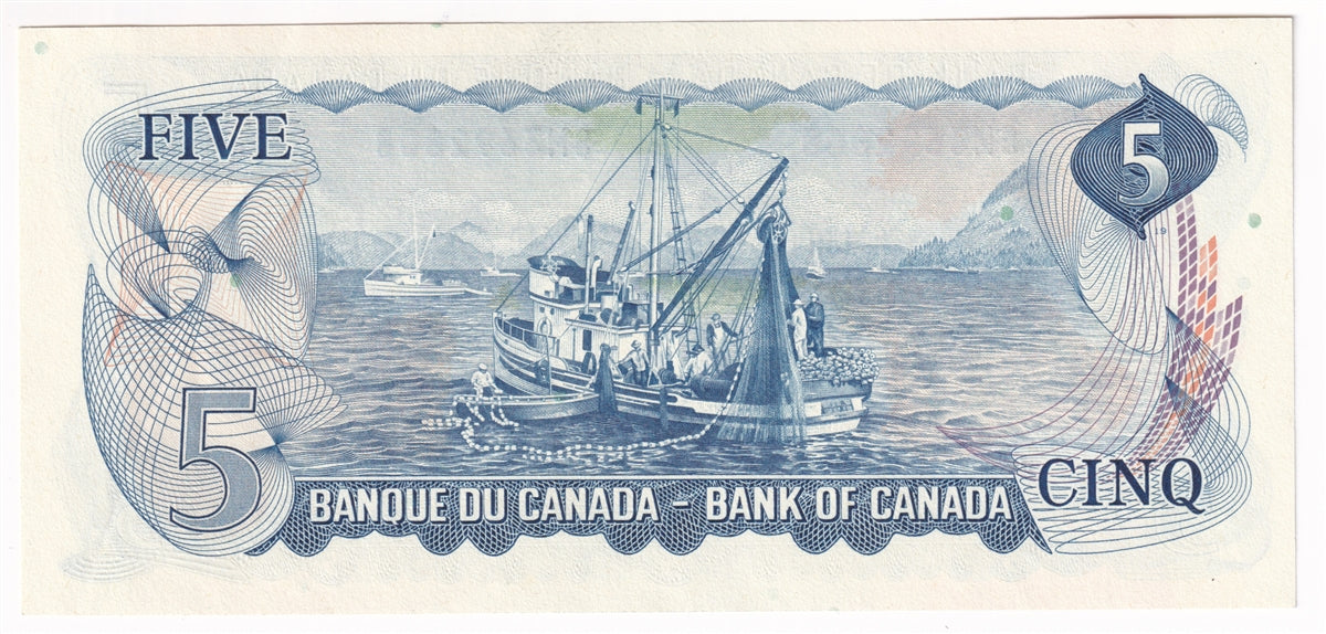 BC-48b 1972 Canada $5 Lawson-Bouey, SM, Almost Uncirculated (AU50)
