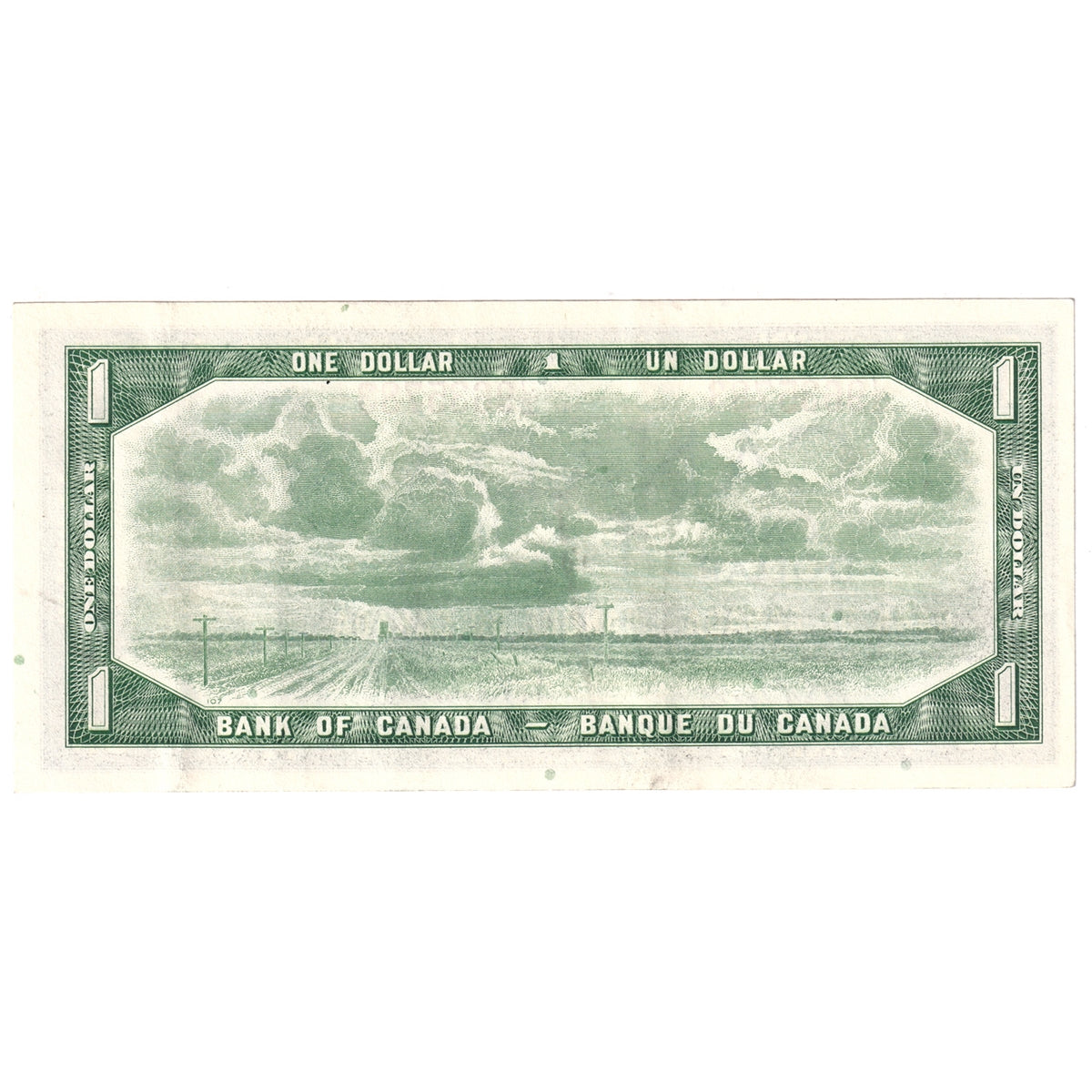 BC-37b-i 1954 Canada $1 Beattie-Rasminsky, J/Z, Extra Fine (EF40)