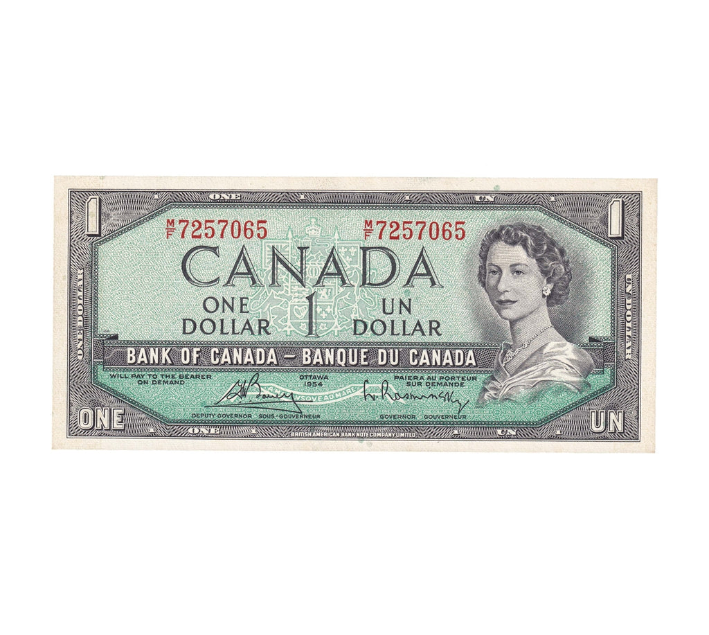BC-37c 1954 Canada $1 Bouey-Rasminsky, M/F, Choice Uncirculated (CUNC63)