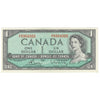 BC-37c 1954 Canada $1 Bouey-Rasminsky, N/F, AU-UNC (AU55)