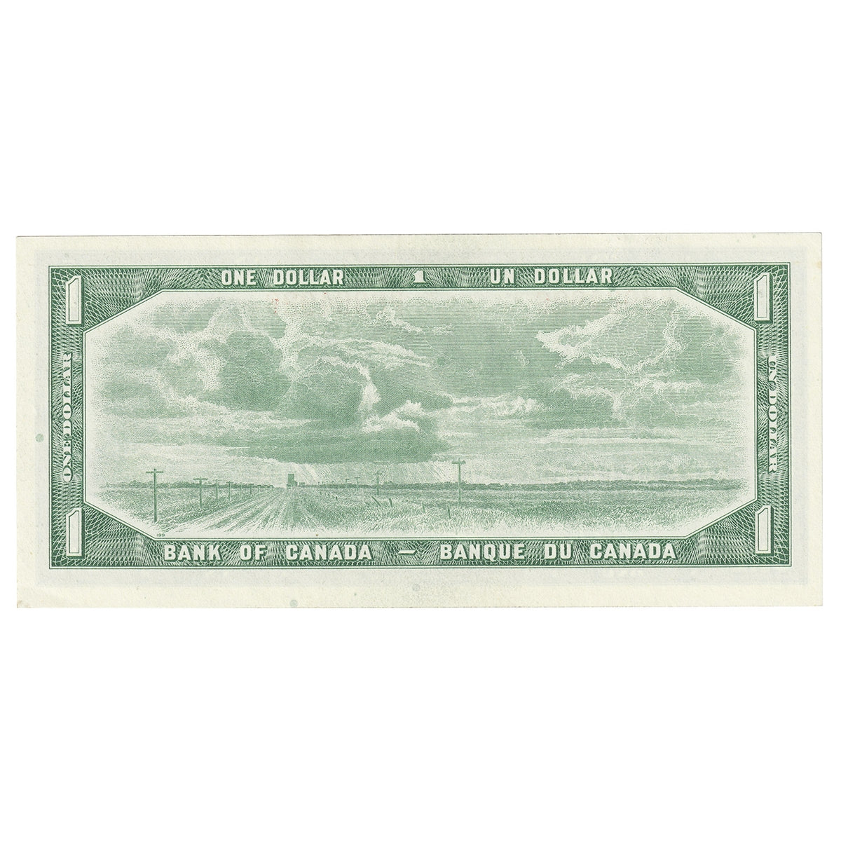 BC-37c 1954 Canada $1 Bouey-Rasminsky, N/F, AU-UNC (AU55)