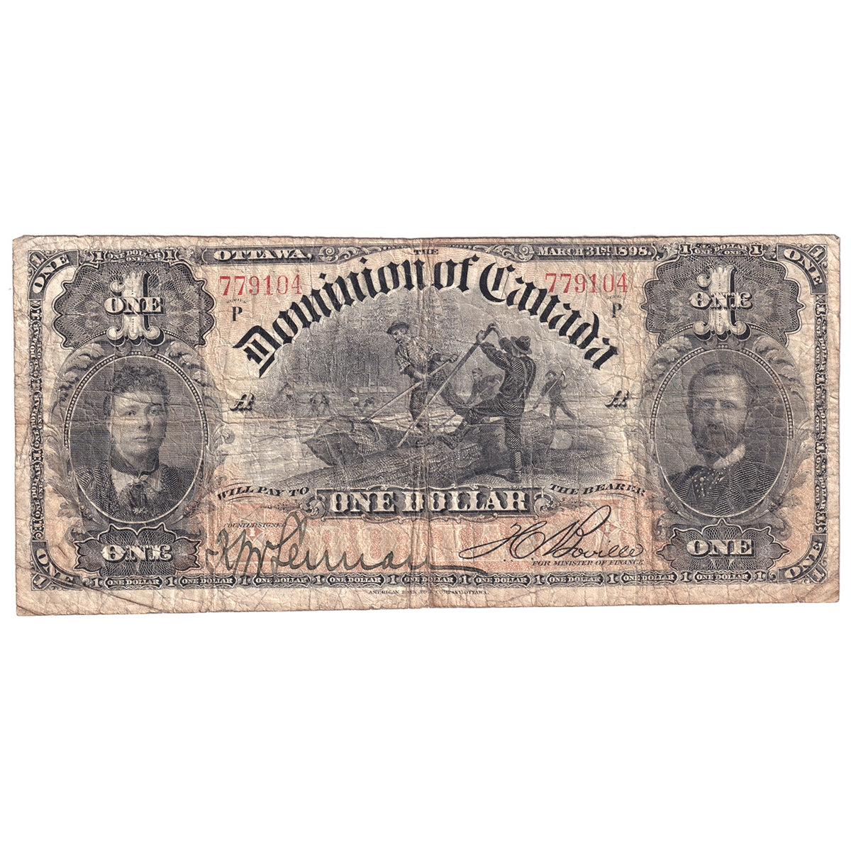 DC-13c 1898 Dominion $1 Various-Boville, Inward ONEs, Very Good (VG8)
