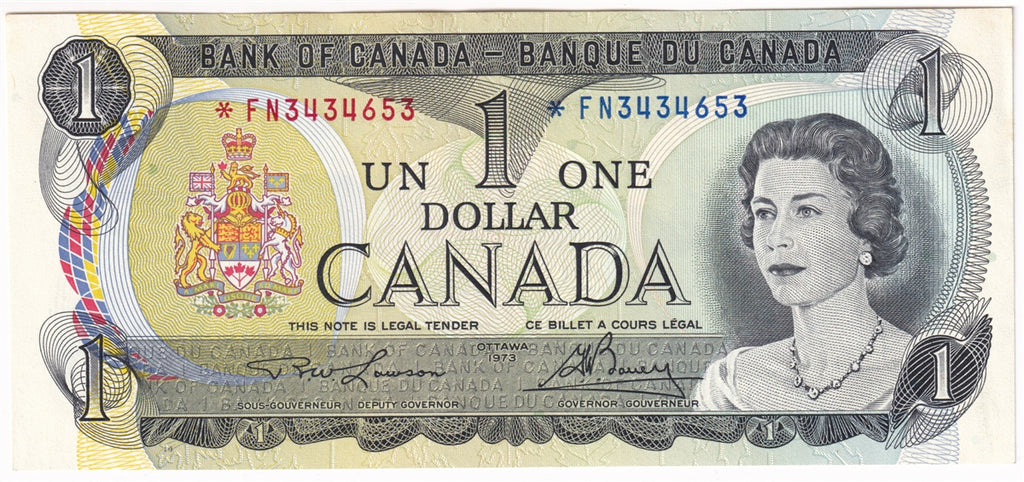 BC-46aA 1973 Canada $1 Lawson-Bouey, *FN, AU-UNC (AU55)