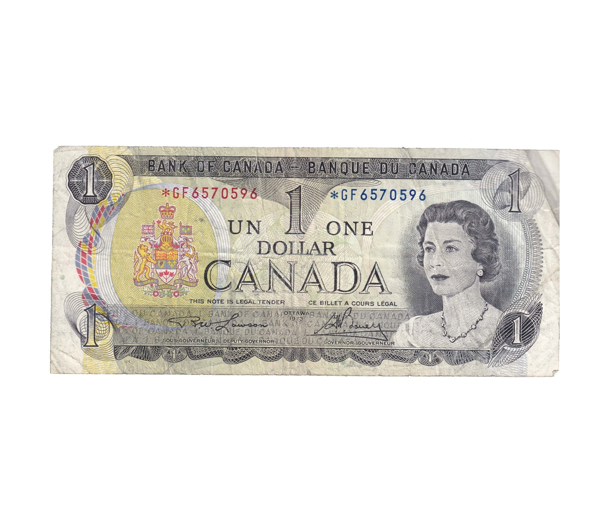 BC-46aA 1973 Canada $1 Lawson-Bouey, *GF, CIRC