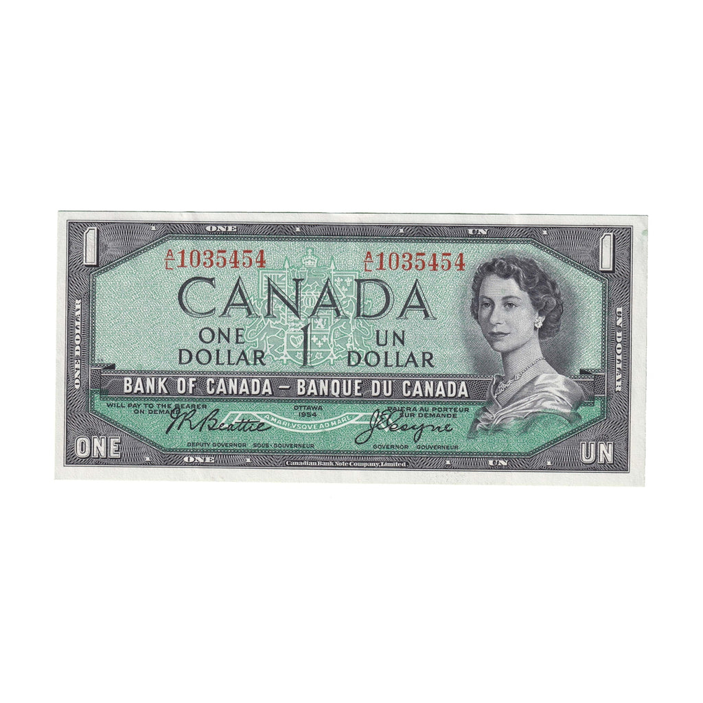 BC-37a 1954 Canada $1 Beattie-Coyne, A/L, VF-EF (VF30)