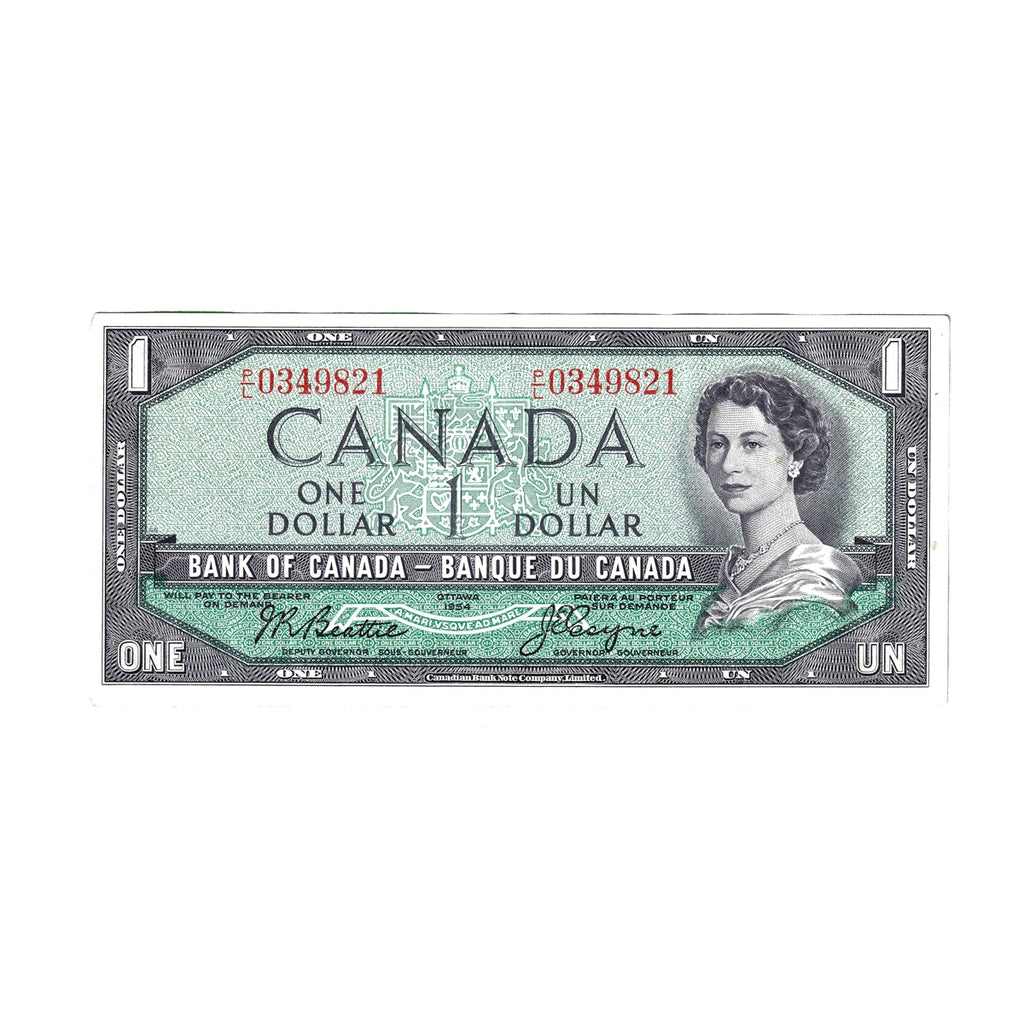 BC-37a 1954 Canada $1 Beattie-Coyne, P/L, EF-AU (EF45)