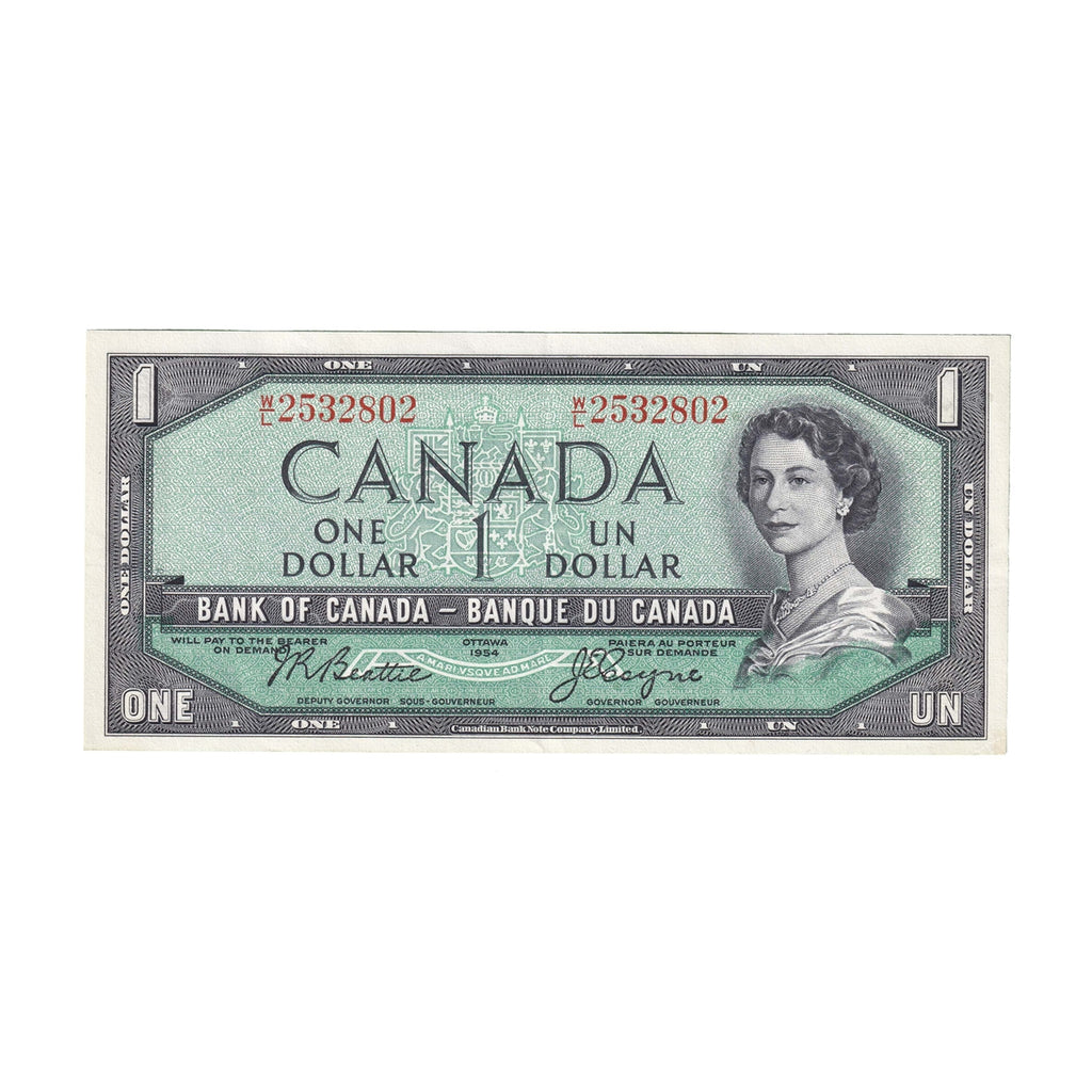 BC-37a 1954 Canada $1 Beattie-Coyne, W/L, Extra Fine (EF40)