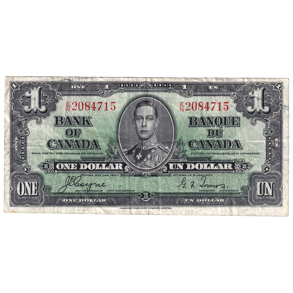 BC-21d 1937 Canada $1 Coyne-Towers, E/N, VF