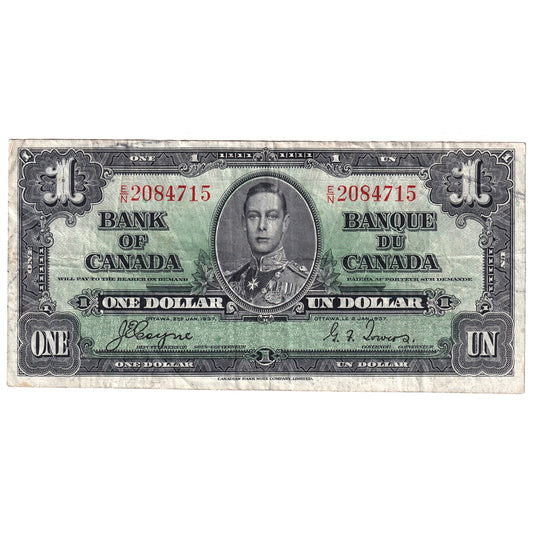 BC-21d 1937 Canada $1 Coyne-Towers, E/N, VF