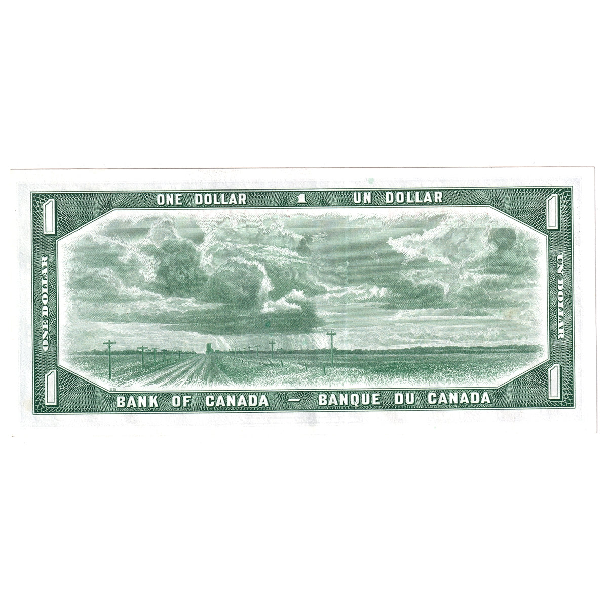 BC-29b 1954 Canada $1 Beattie-Coyne, Devil's Face, O/A, Almost Uncirculated (AU50)