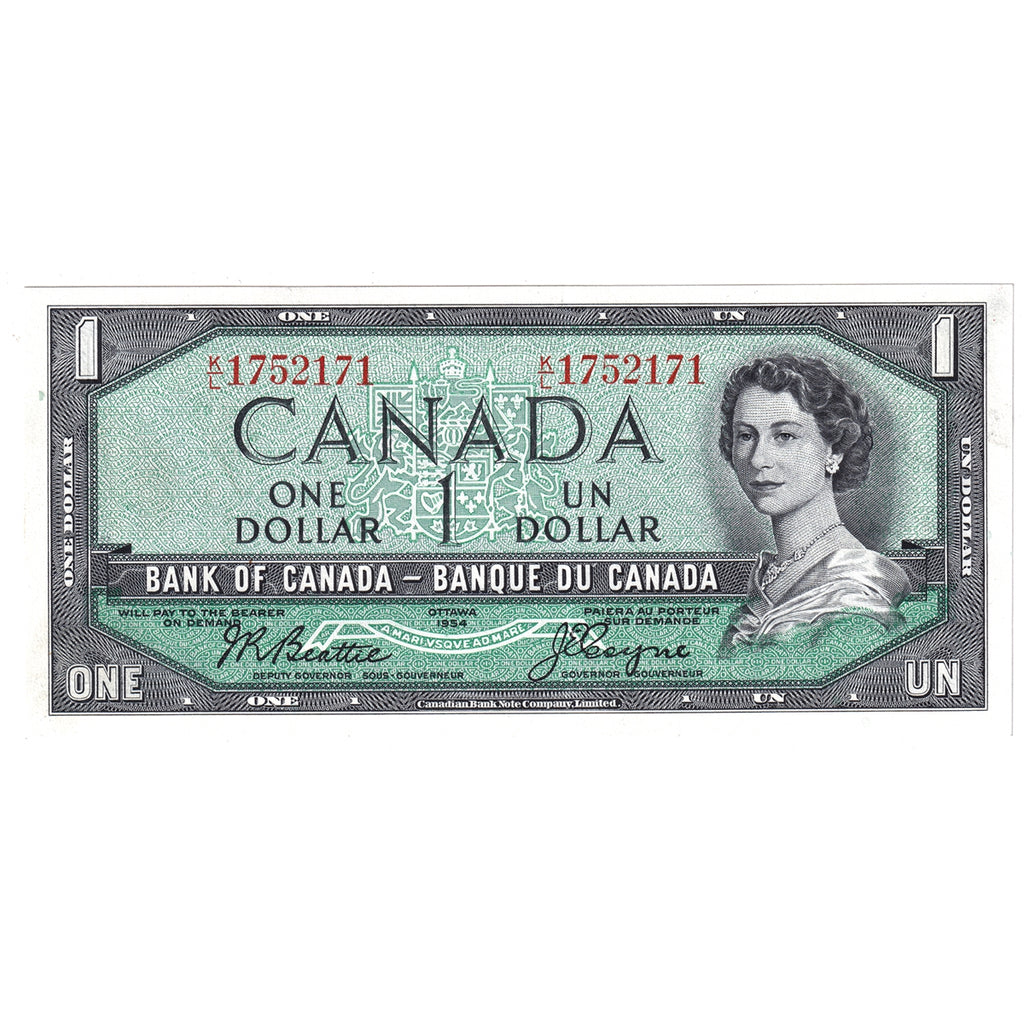 BC-37a 1954 Canada $1 Beattie-Coyne, K/L, Uncirculated (MS60)