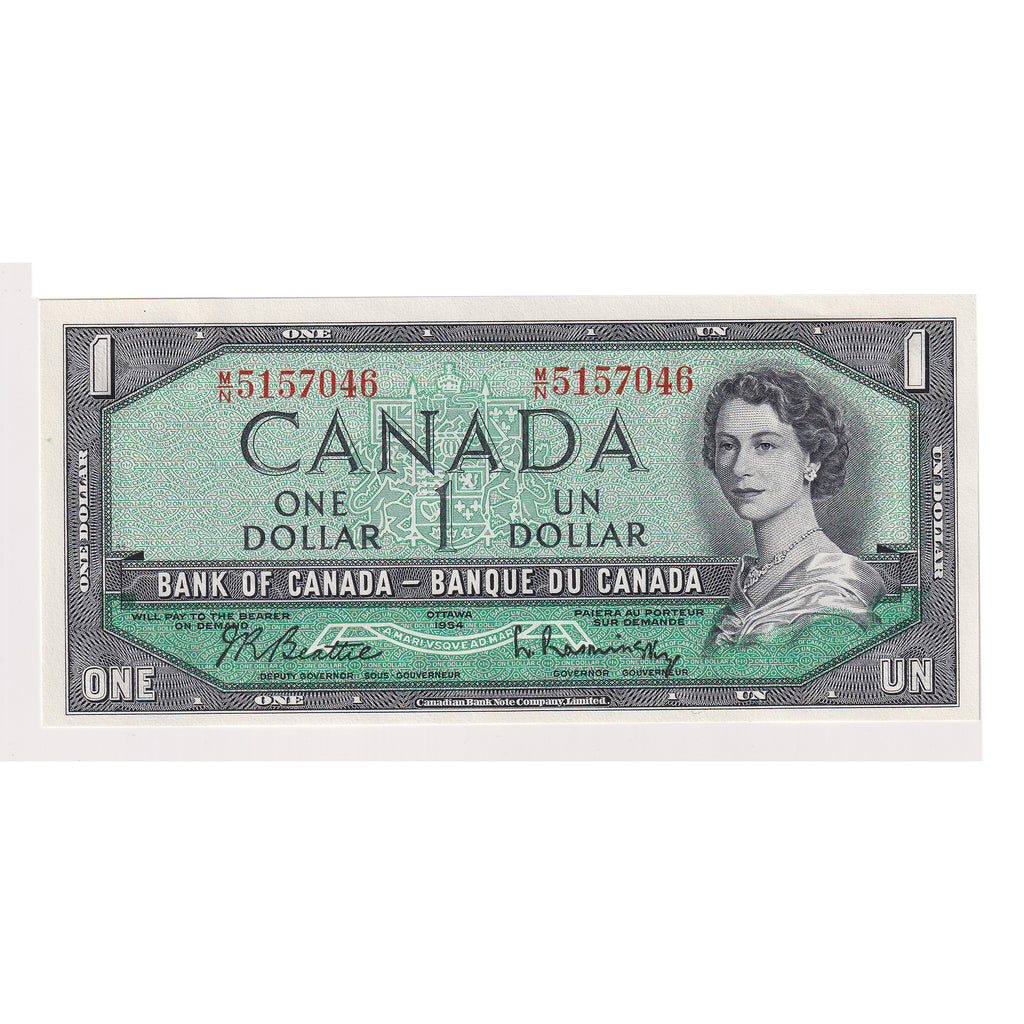 BC-37b 1954 Canada $1 Beattie-Rasminsky, M/N, Choice Uncirculated (CUNC63)