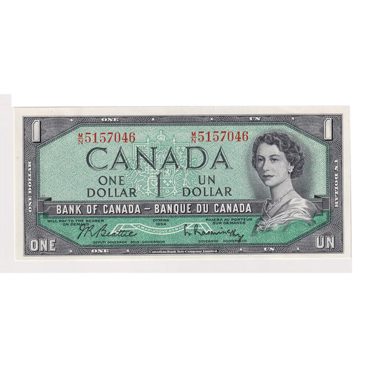 BC-37b 1954 Canada $1 Beattie-Rasminsky, M/N, Choice Uncirculated (CUNC63)