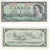 BC-37bA-i 1954 Canada $1 Beattie-Rasminsky, *B/M, AU-UNC (AU55)