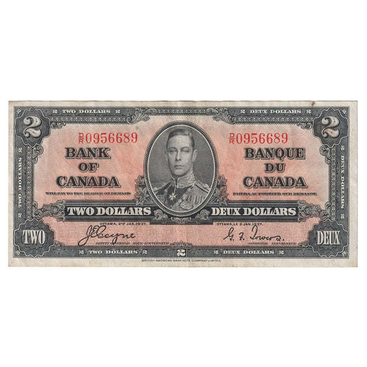 BC-22c 1937 Canada $2 Coyne-Towers, D/R, VF-EF (VF30)