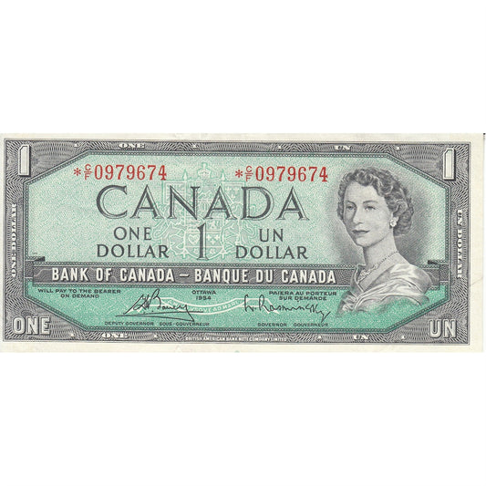 BC-37cA 1954 Canada $1 Bouey-Rasminsky, *C/F, VF-EF