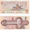 BC-55a 1986 Canada $2 Crow-Bouey, ART, Almost Uncirculated (AU50)