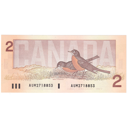BC-55b 1986 Canada $2 Thiessen-Crow, AUM, Choice Uncirculated (CUNC63)