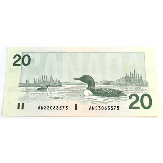 BC-58d-i 1991 Canada $20 Knight-Dodge, AWS, AU-UNC