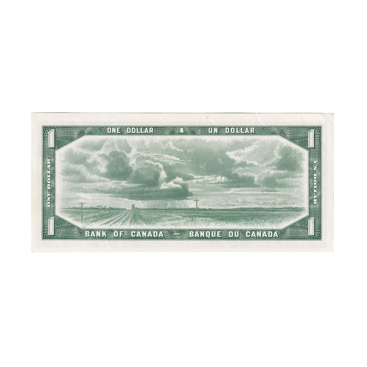 BC-37b 1954 Canada $1 Beattie-Rasminsky, K/N, AU-UNC (AU55)