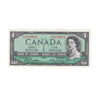 BC-37b 1954 Canada $1 Beattie-Rasminsky, Y/N, Almost Uncirculated (AU50)