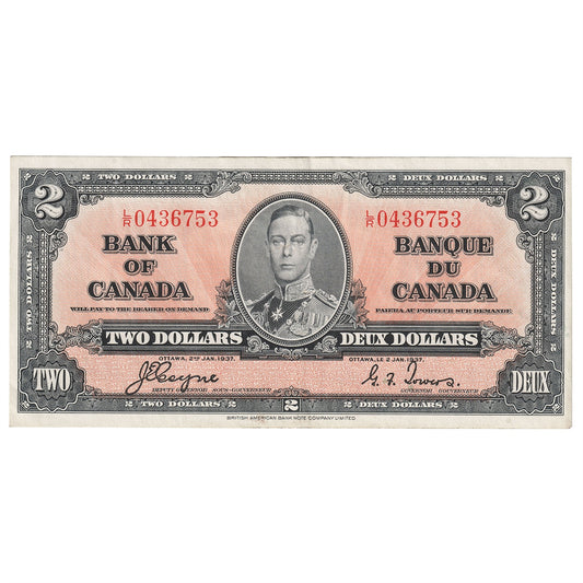 BC-22c 1937 Canada $2 Coyne-Towers, L/R, EF-AU