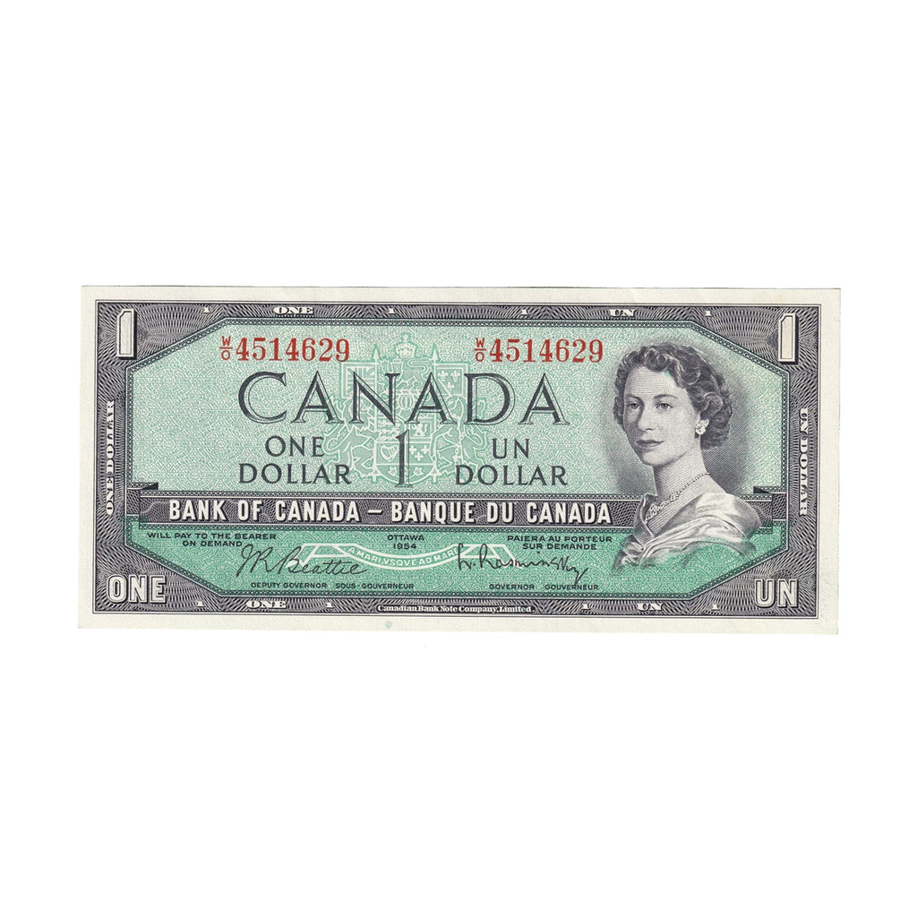 BC-37b 1954 Canada $1 Beattie-Rasminsky, W/O, Uncirculated (MS60)