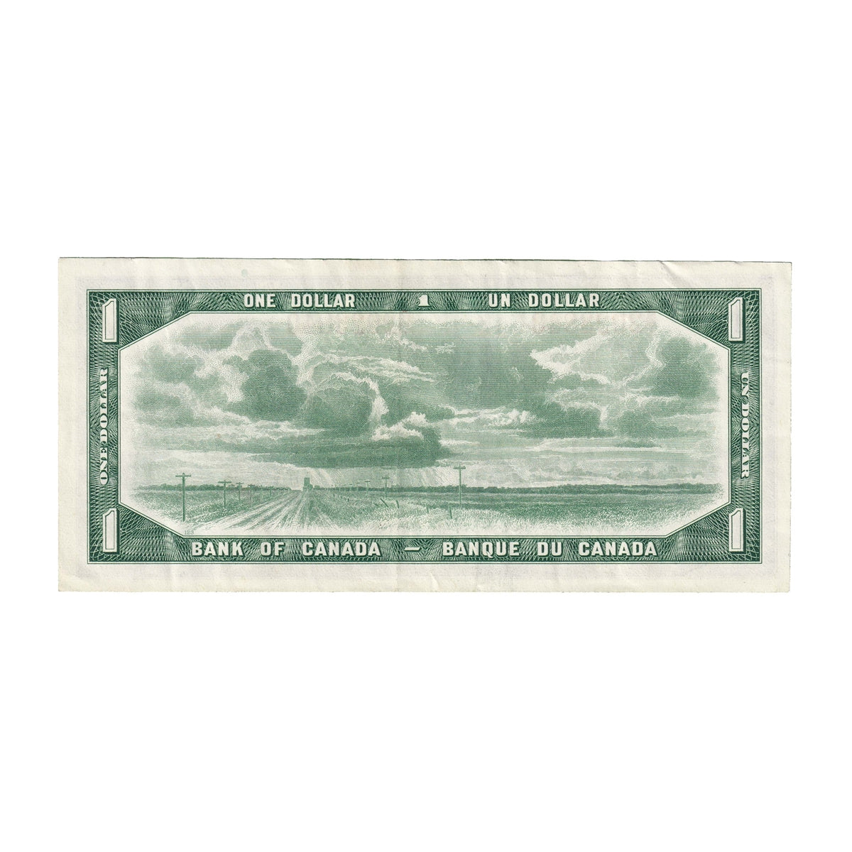 BC-37b 1954 Canada $1 Beattie-Rasminsky, R/Y, Extra Fine (EF40)