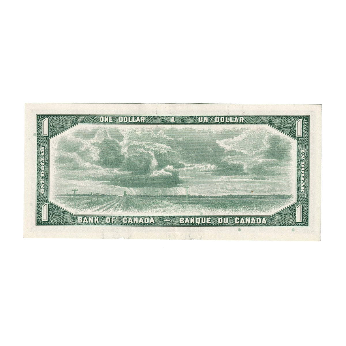 BC-37b 1954 Canada $1 Beattie-Rasminsky, T/Y, AU-UNC (AU55)
