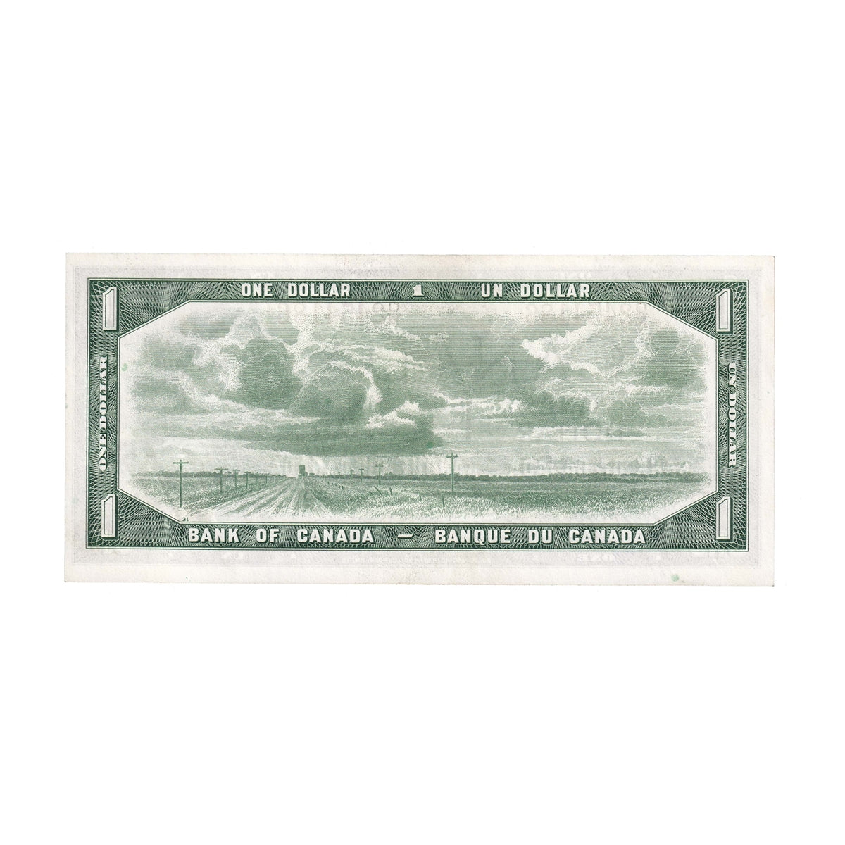 BC-37b-i 1954 Canada $1 Beattie-Rasminsky, O/M, Uncirculated (MS60)