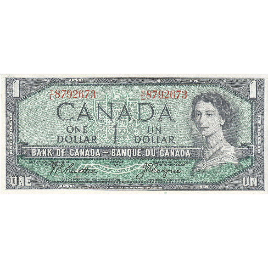 BC-37a 1954 Canada $1 Beattie-Coyne, T/L, Uncirculated (MS60)