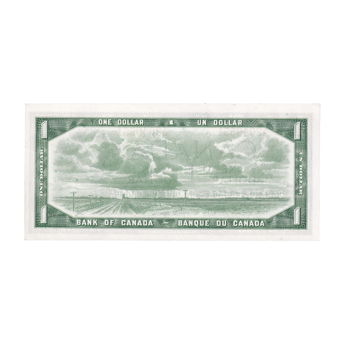 BC-37b-i 1954 Canada $1 Beattie-Rasminsky, X/M, Uncirculated (MS60)