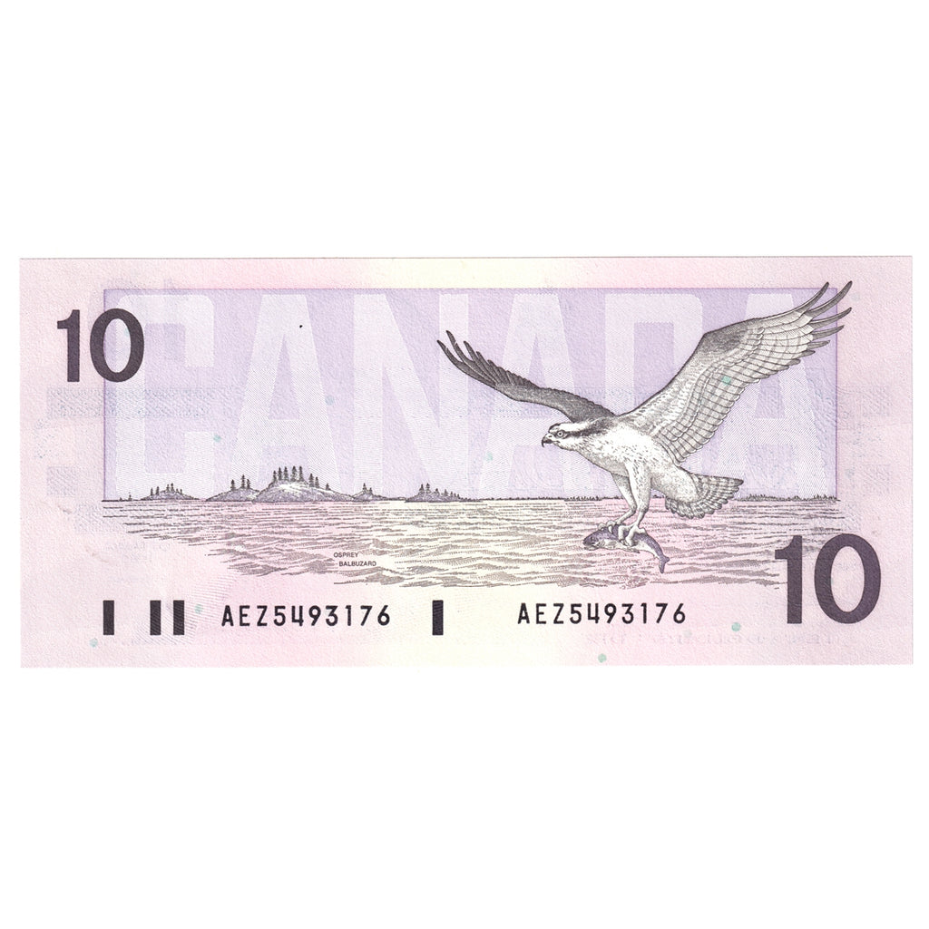 BC-57a 1989 Canada $10 Thiessen-Crow, AEZ, Choice Uncirculated (CUNC63)