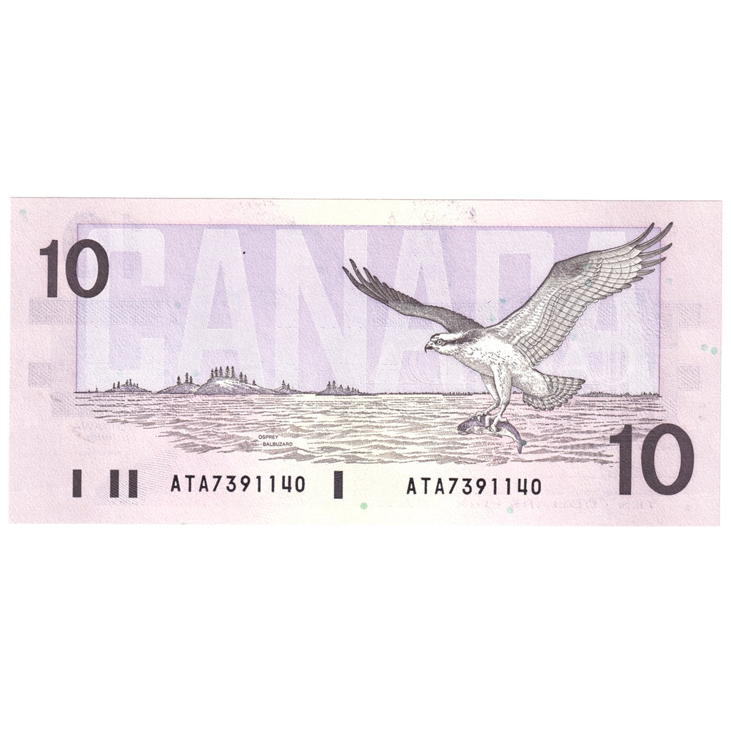 BC-57a 1989 Canada $10 Thiessen-Crow, ATA, Choice Uncirculated (CUNC63)