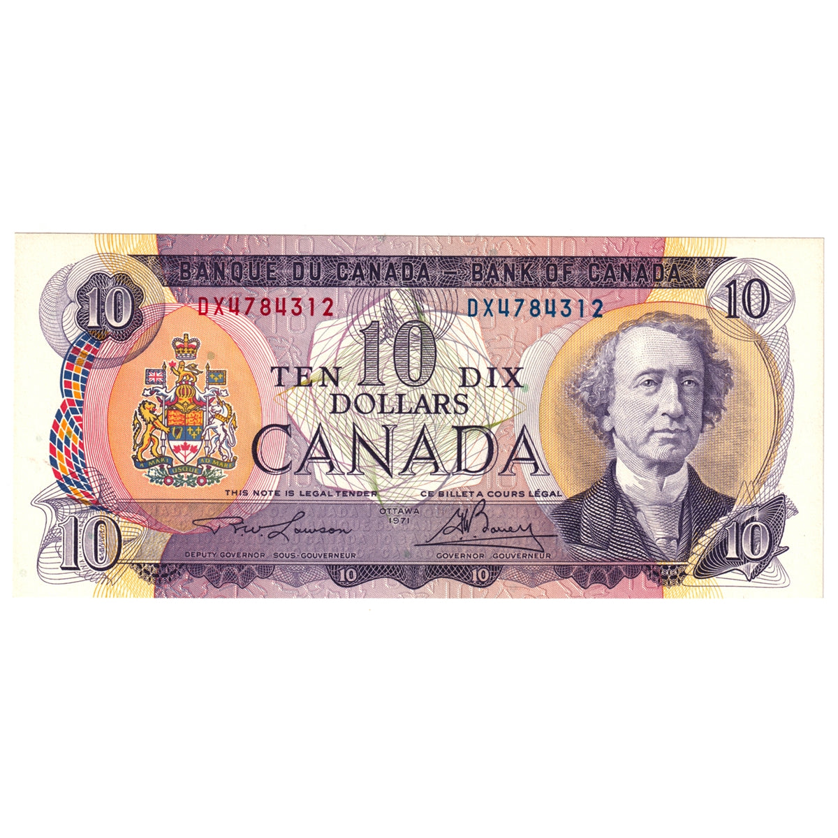 BC-49c 1971 Canada $10 Lawson-Bouey, DX, Uncirculated (MS60)