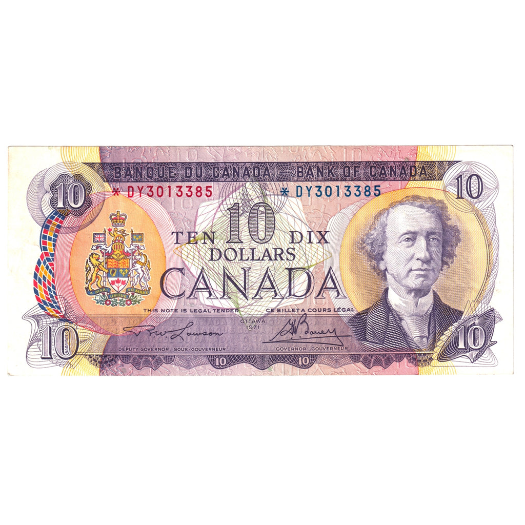 BC-49cA 1971 Canada $10 Lawson-Bouey, *DY Below 3.4M, Very Fine (VF20)