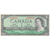 BC-37b-i 1954 Canada $1 Beattie-Rasminsky, V/P, Uncirculated (MS60)